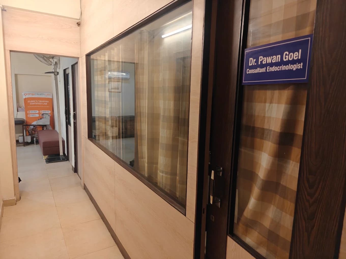 Corridor leading to Dr. Pawan Goel's consulting room